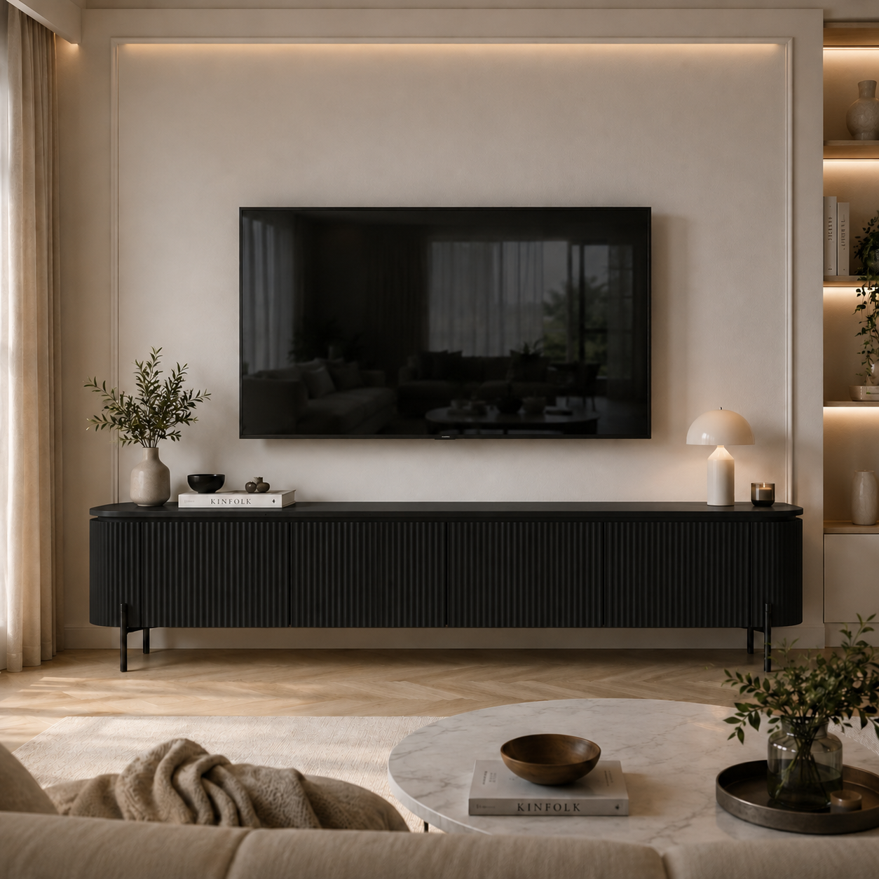 Outlet Stone Tv Sehpası Siyah