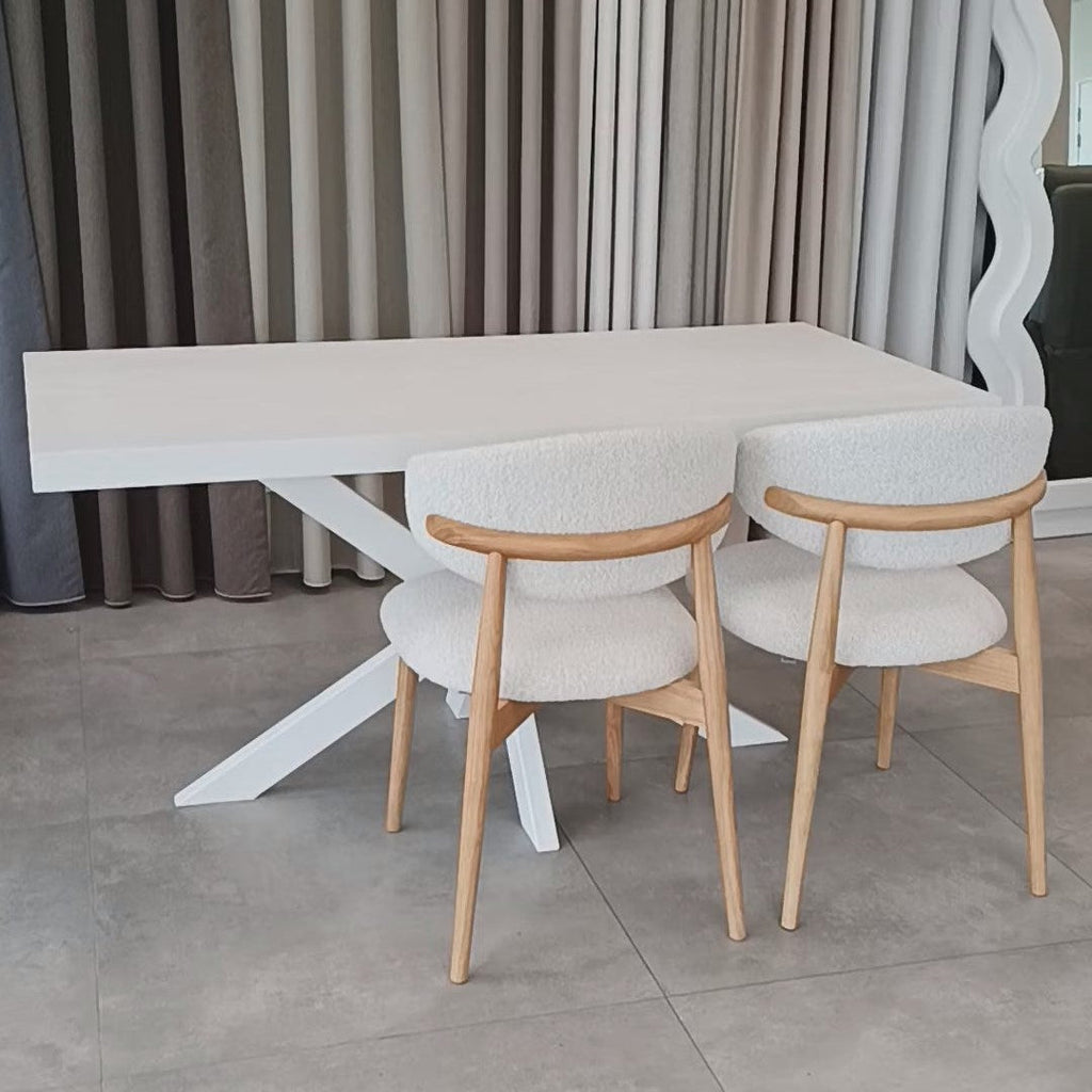 Rotterdam Yemek Masası – Örümcek Ayak, Beyaz MDF