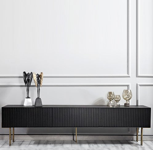 Yüzen TV Ünitesi Strip 220cm – Siyah