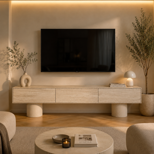 Angel TV Ünitesi 220cm Traverten HPL – genel ürün görünümü