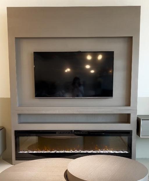 Berlin TV Ünitesi - Gömme Şömineli 200cm, Elektrikli Şömine