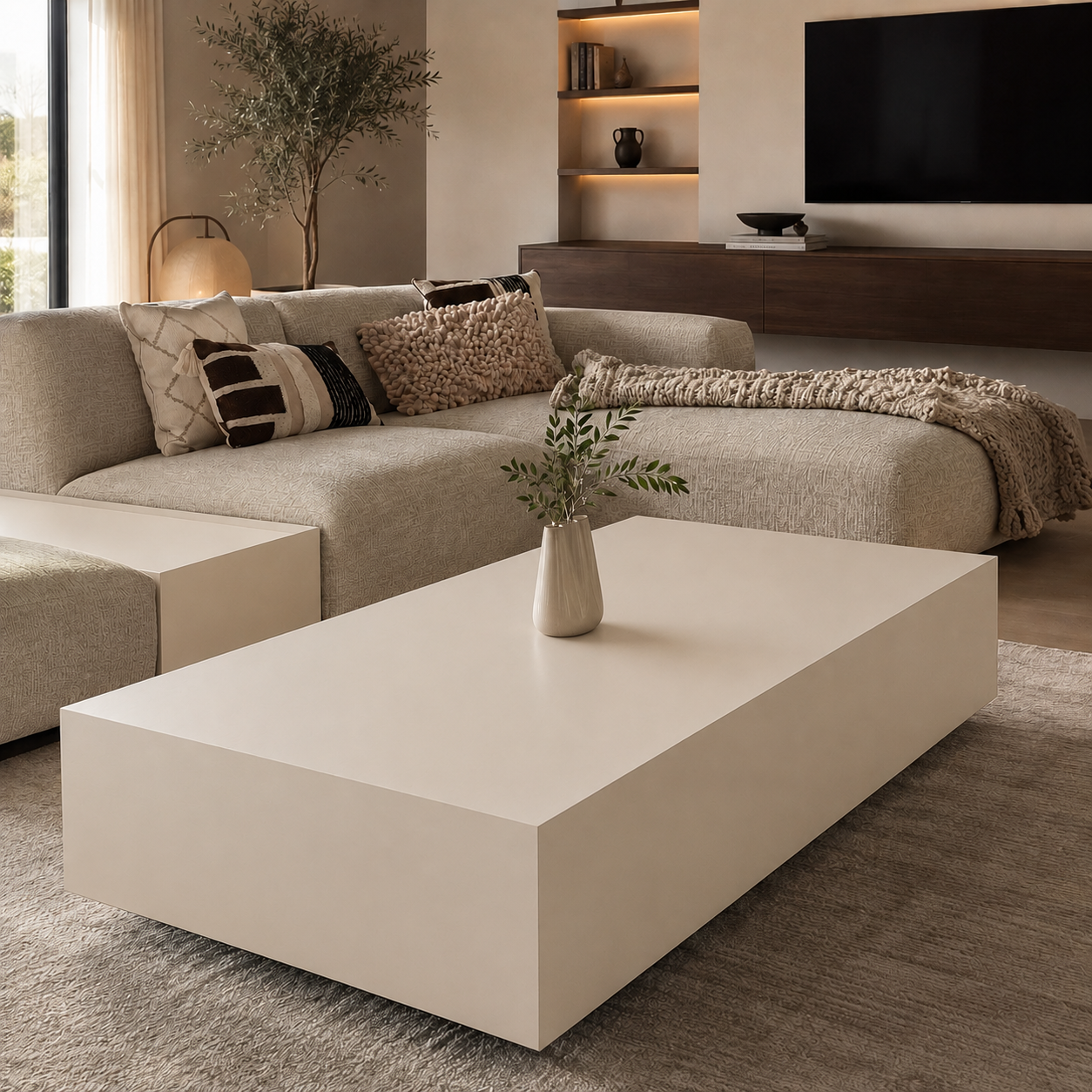 Outlet Colorado Orta Sehpa Krem Nano