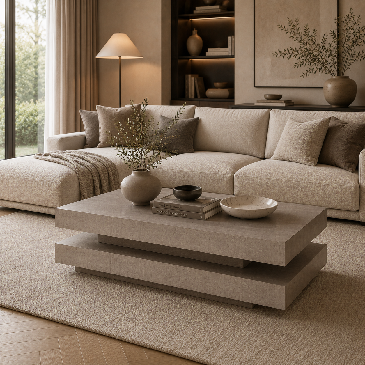 Hamburger Sehpa – 138x80, Platin 3 Meşe