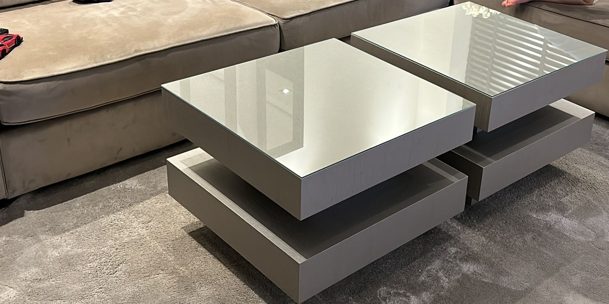 Hamburger Sehpa – 60x60, Platin 3 Meşe
