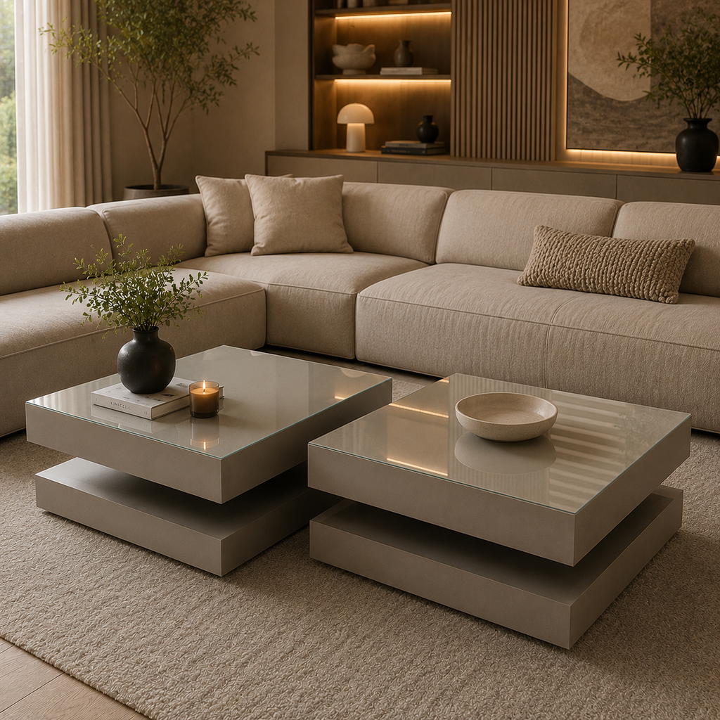 Hamburger Sehpa – 60x60, Platin 3 Meşe