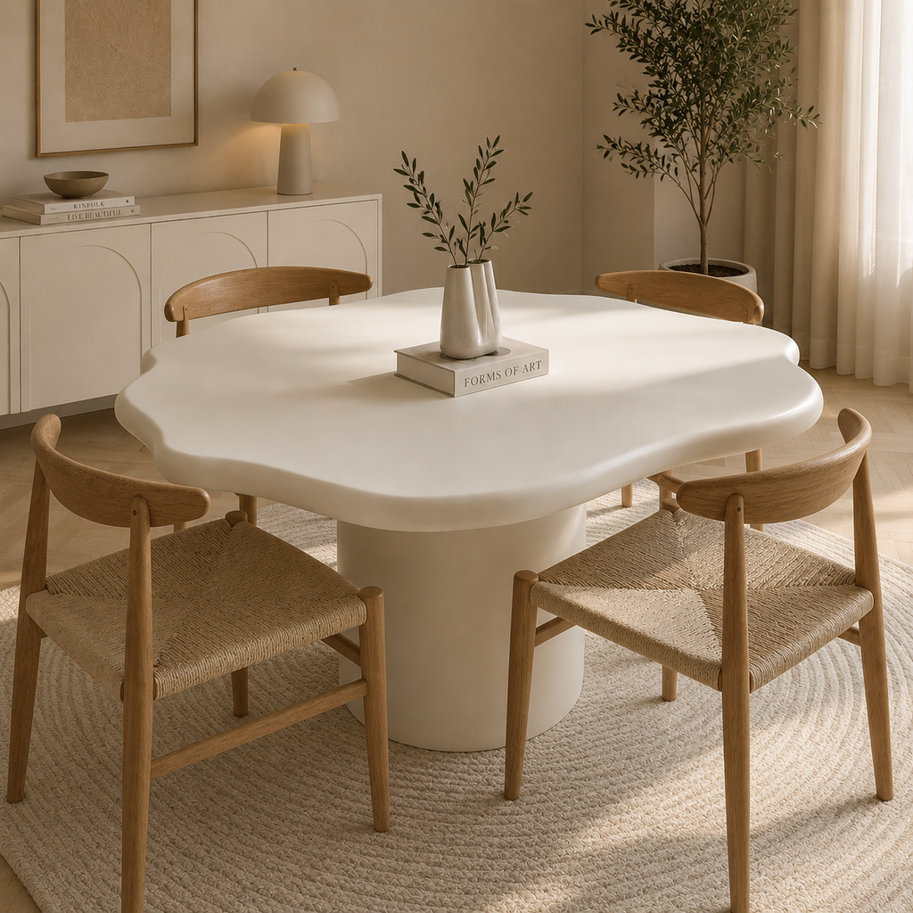 Ventana Yemek Masası – Beyaz MDF