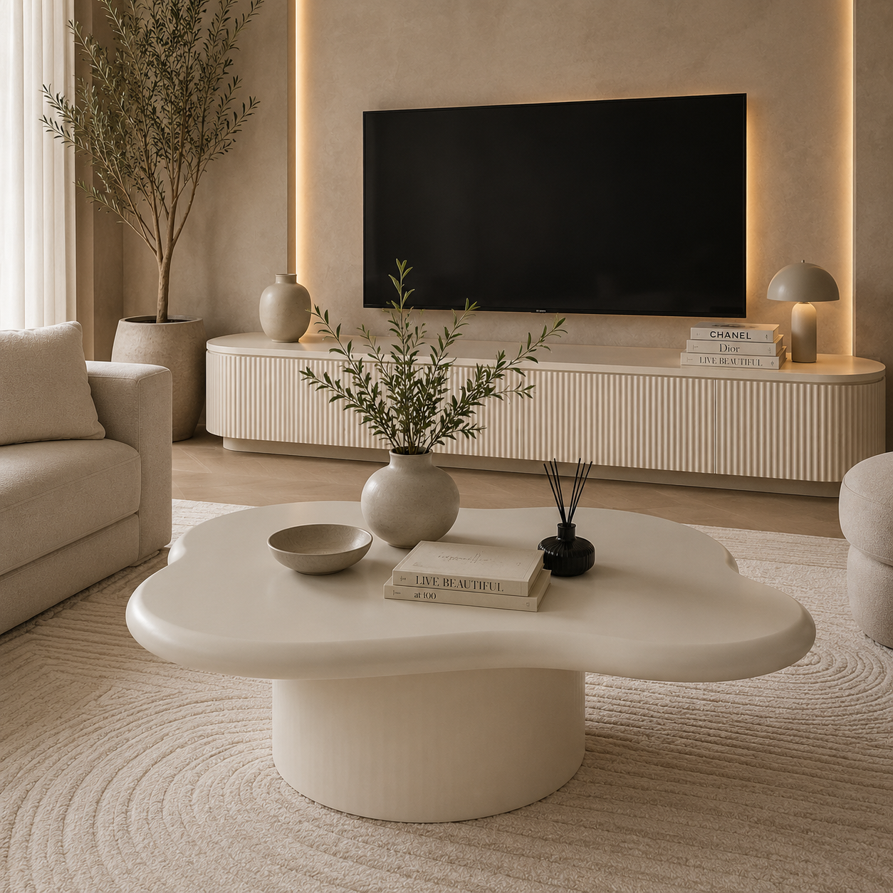Isabella Sehpa – Bej MDF (Organic 3)