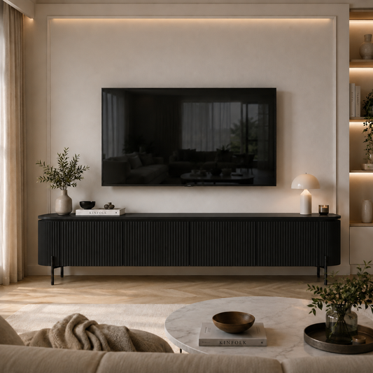 Outlet Stone Tv Sehpası Siyah