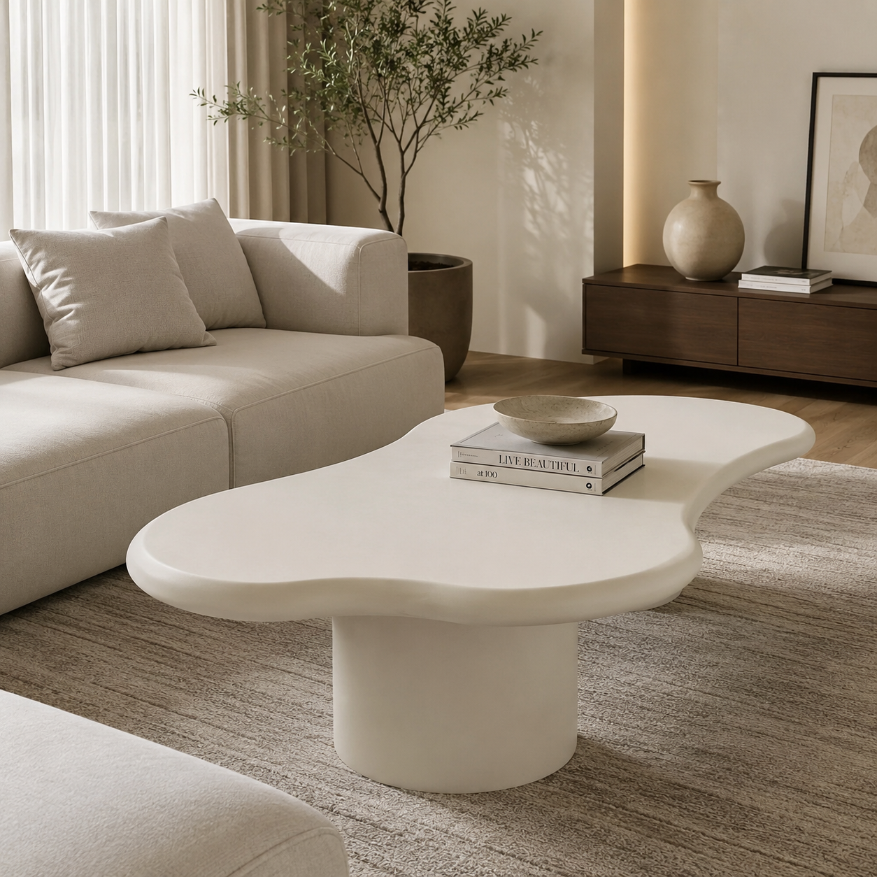 Ventana XL Sehpa – Bej MDF